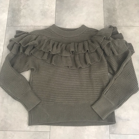 dRA green Merriam ruffle sweater! - Picture 3 of 6